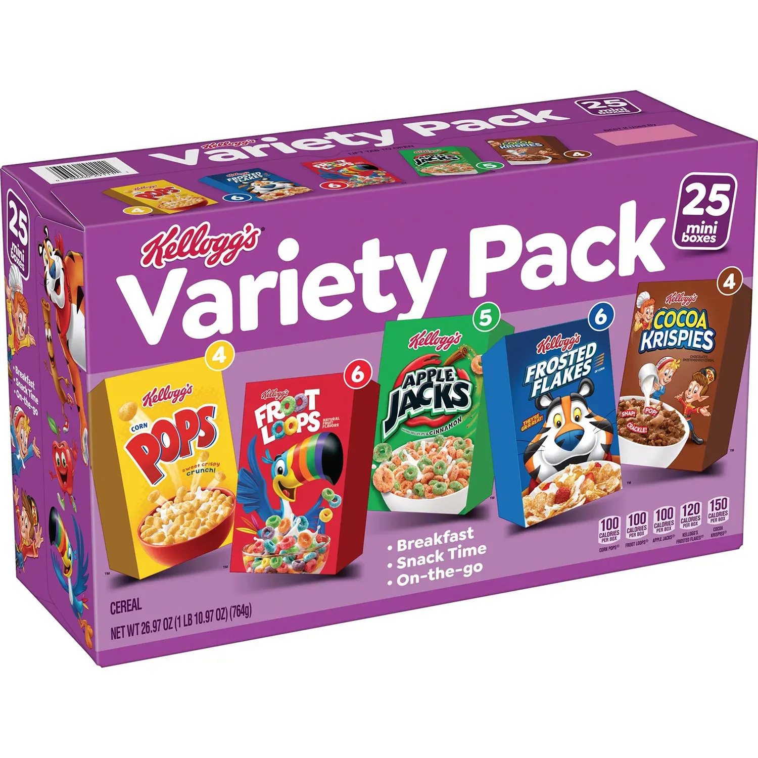 Kellogg&#39;s Assorted Cereal 26.97 oz., 25 pk.