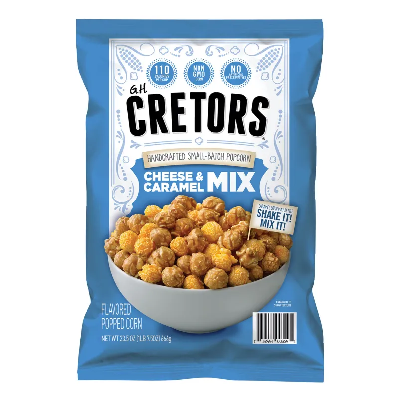 G.H. Cretors Cheese &amp; Caramel Flavored Popcorn Mix, 23.5 oz.