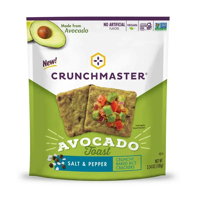 Crunchmaster Gluten-Free Avocado Toast Salt &amp; Pepper Crackers, 3.54 oz.