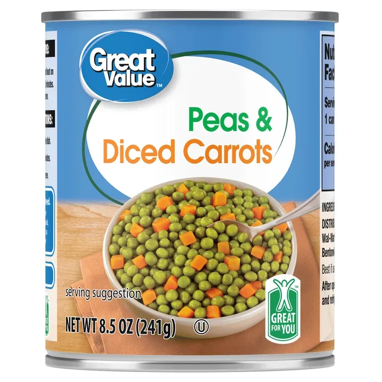Great Value Peas &amp; Diced Carrots, 8.5 oz Can