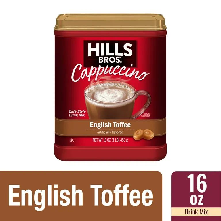 Hills Bros. Instant Cappuccino Mix, English Toffee, 16 oz