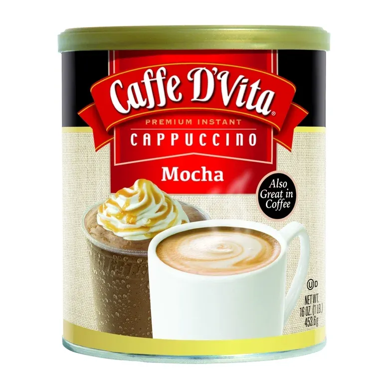 Caffe D&#39;Vita Premium Instant Mocha Cappuccino, 16 oz Canister