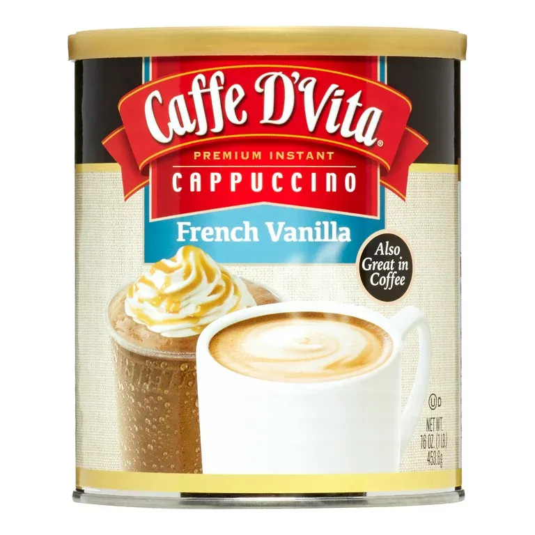 Caffe D&#39;Vita Instant Cappuccino, French Vanilla, 16 Oz, 1 Ct