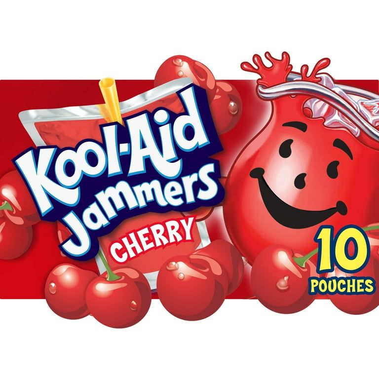 Kool Aid Jammers Cherry Kids Drink 0% Juice Box Pouches, 10 Ct Box, 6 fl oz Pouches
