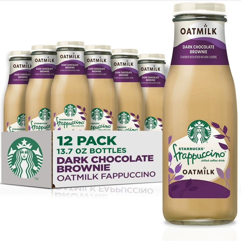 Starbucks Oatmilk Frappuccino, Coffee Drink, Dark Chocolate Brownie, 13.7 fl oz Bottles, (12 Pack), Iced Coffee​