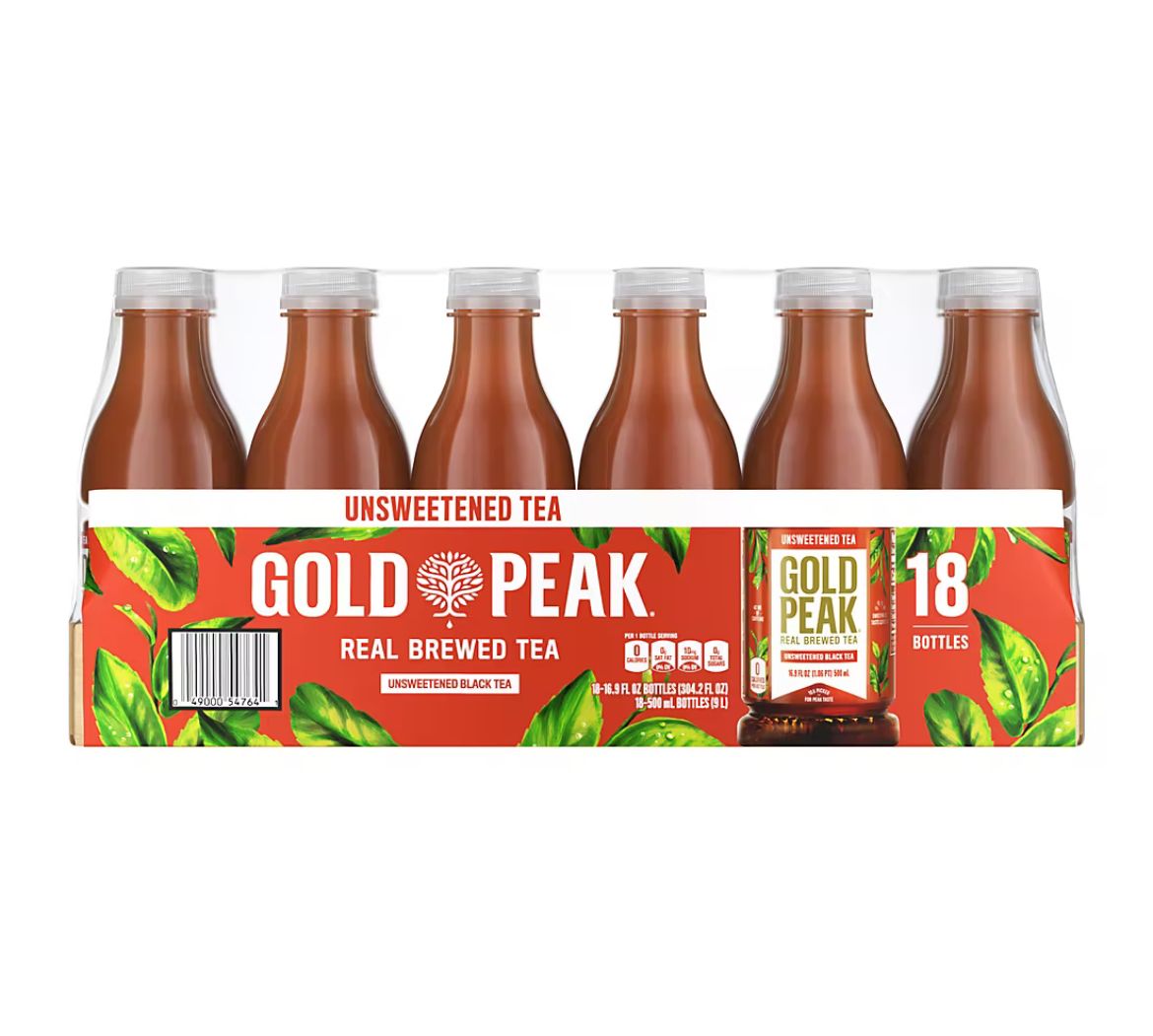 Gold Peak Unsweetened Black Tea Bottles, 18 pk./16.9 oz.