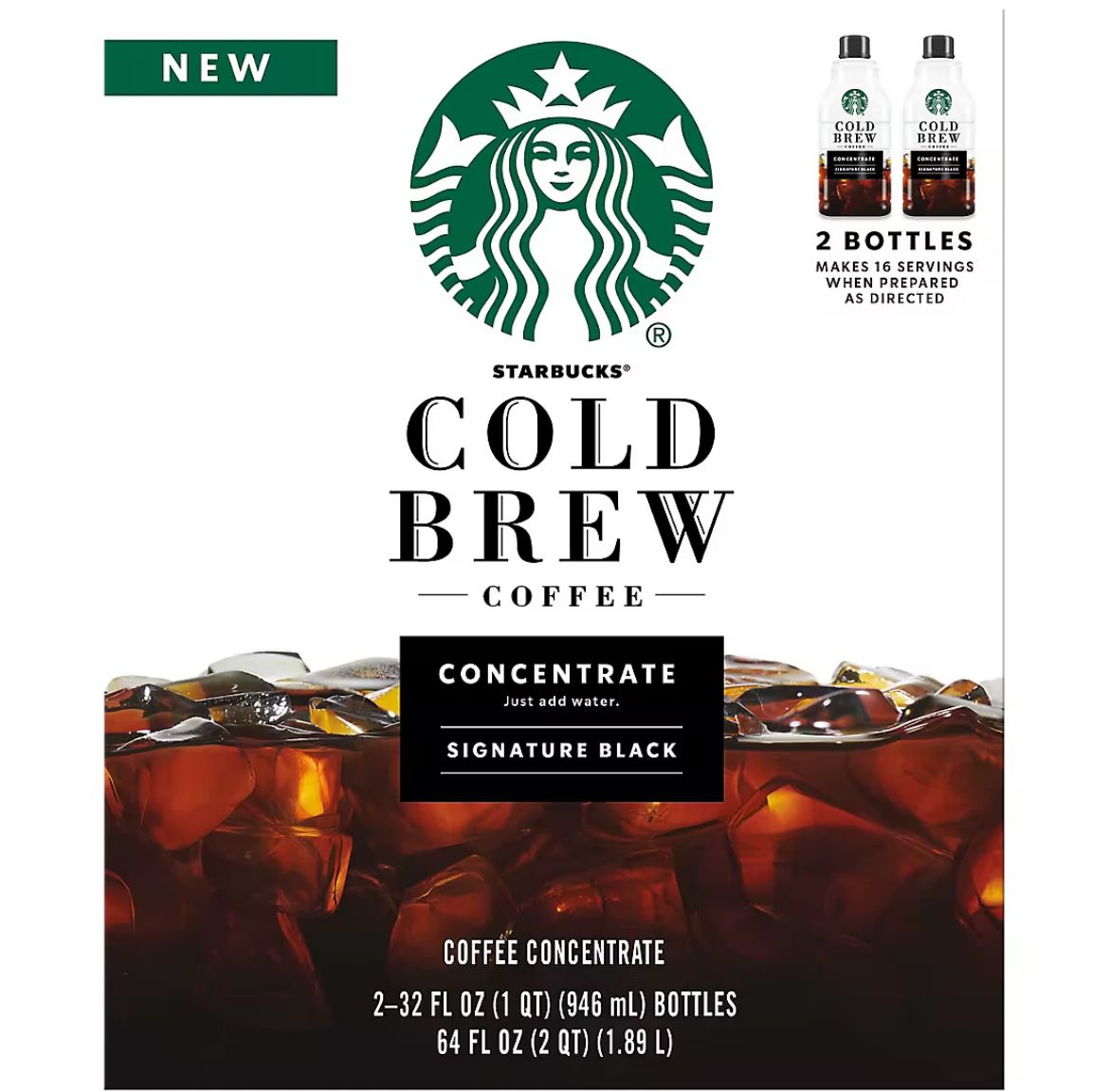 Starbucks Cold Brew Coffee Concentrate Bottles, 2 pk./32 fl. oz.