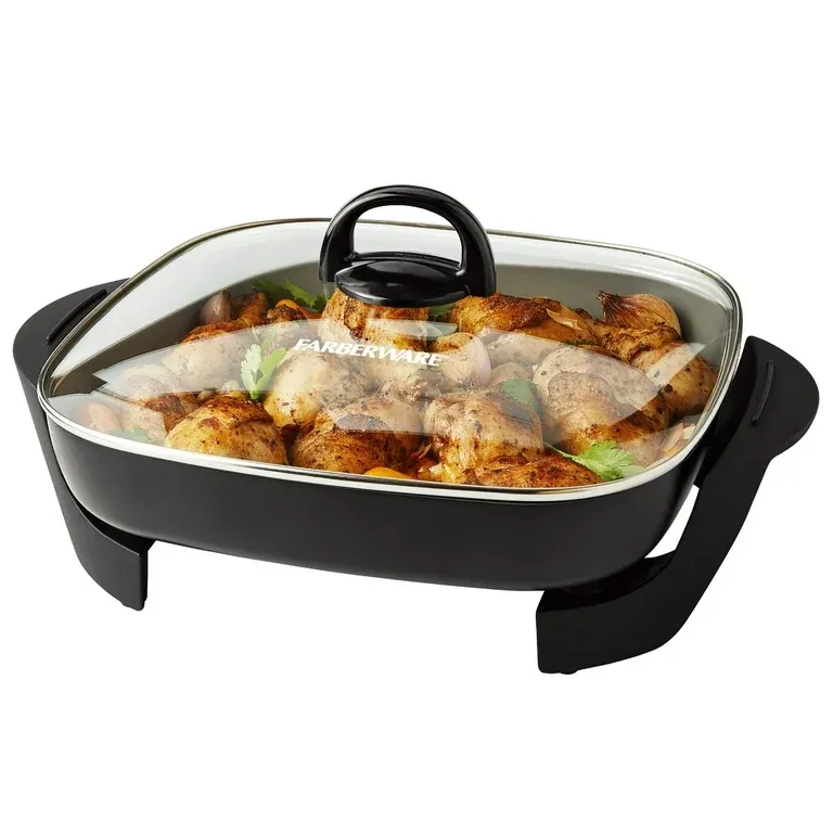 Farberware Electric 12X12 inch Ceramic Non-Stick Coating Skillet,Black Color