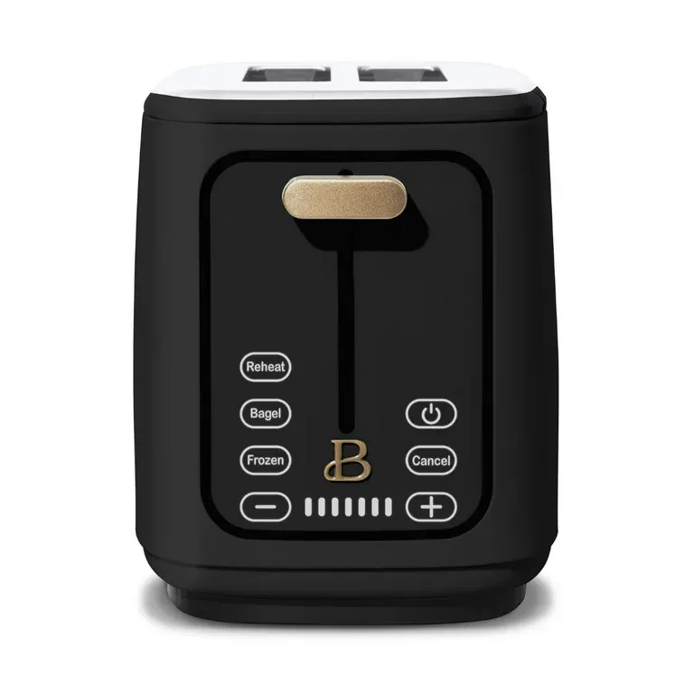 Beautiful 2 Slice Toaster with Touch-Activated Display, Black Sesame by Drew Barrymore