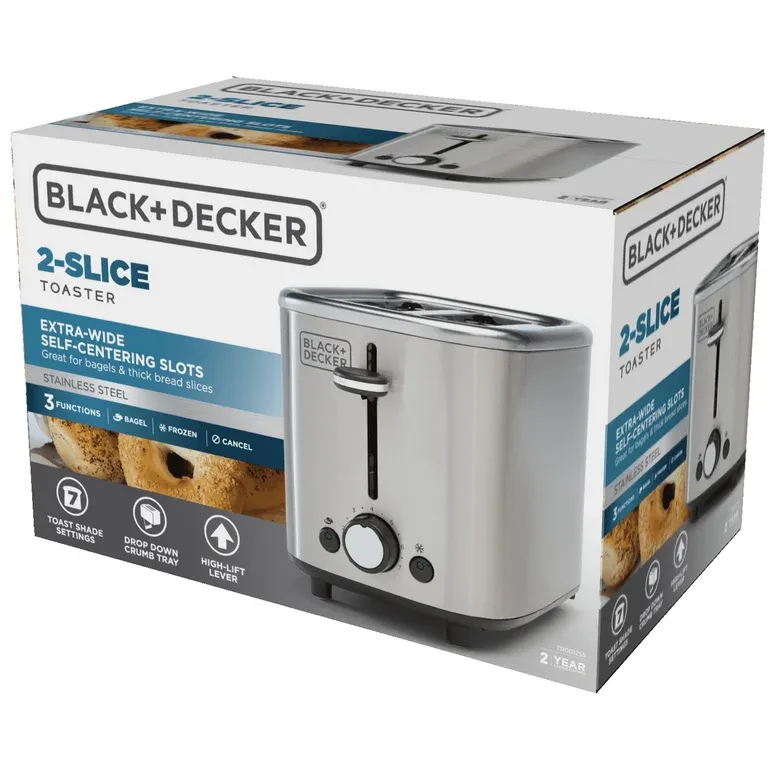 Black &amp; Decker 2 Slice Stainless Steel Toaster