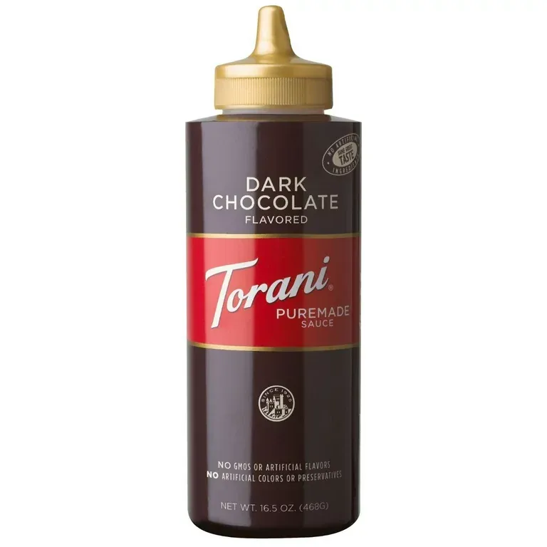 Torani Puremade Dark Chocolate Sauce, Plastic Squeeze Bottle 165 oz