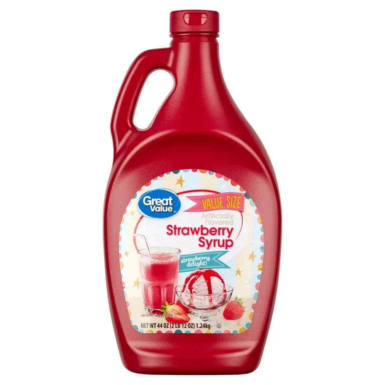 Great Value Strawberry Syrup, Value Size, 44 oz