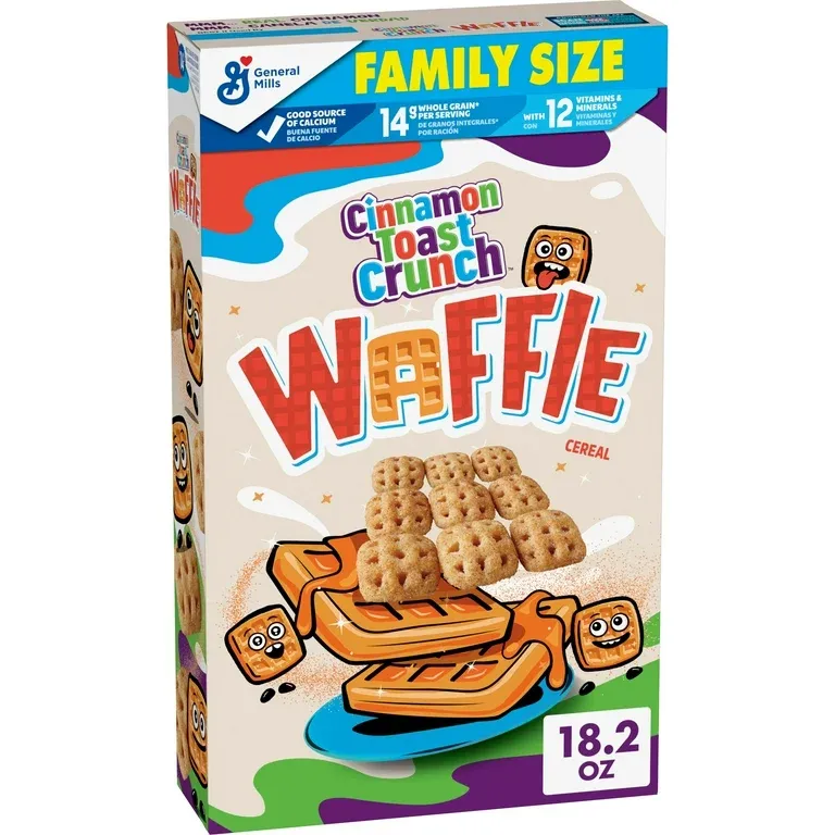 Cinnamon Toast Crunch Waffle Breakfast Cereal, Family Size, 18.2 oz