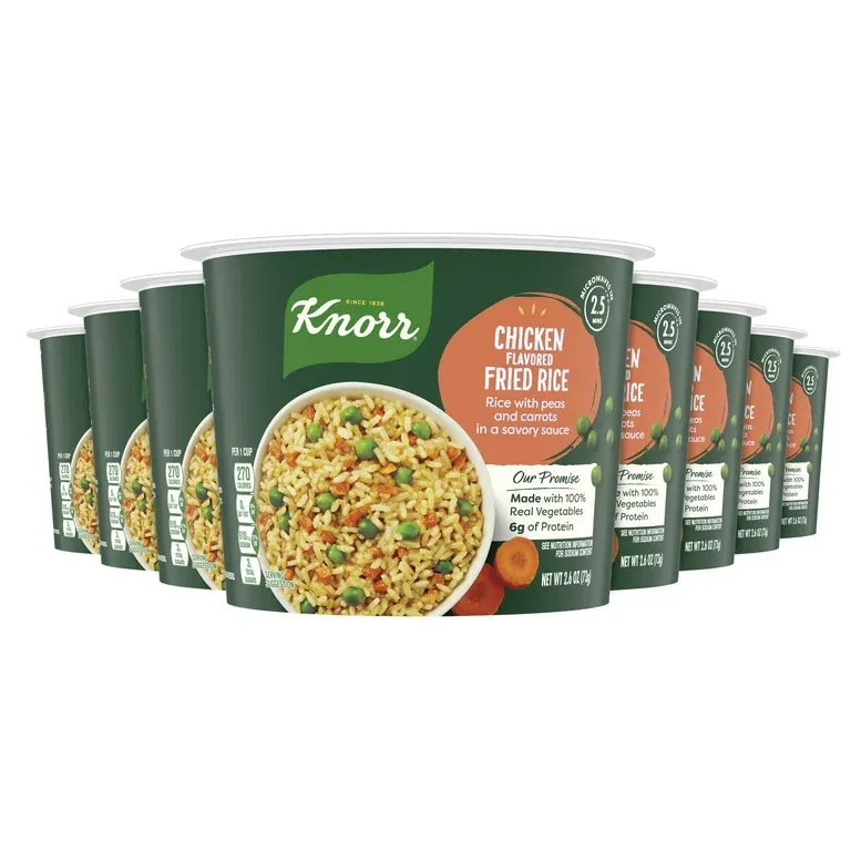 Knorr Chicken Flavored Fried Rice Packaged Meals, 2.6 oz, 8 Pack Shelf Stable