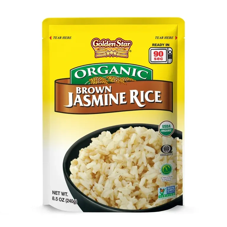 Golden Star Ready-to-Heat Organic Thai Hom Mali Brown Jasmine Rice, 8.5 oz