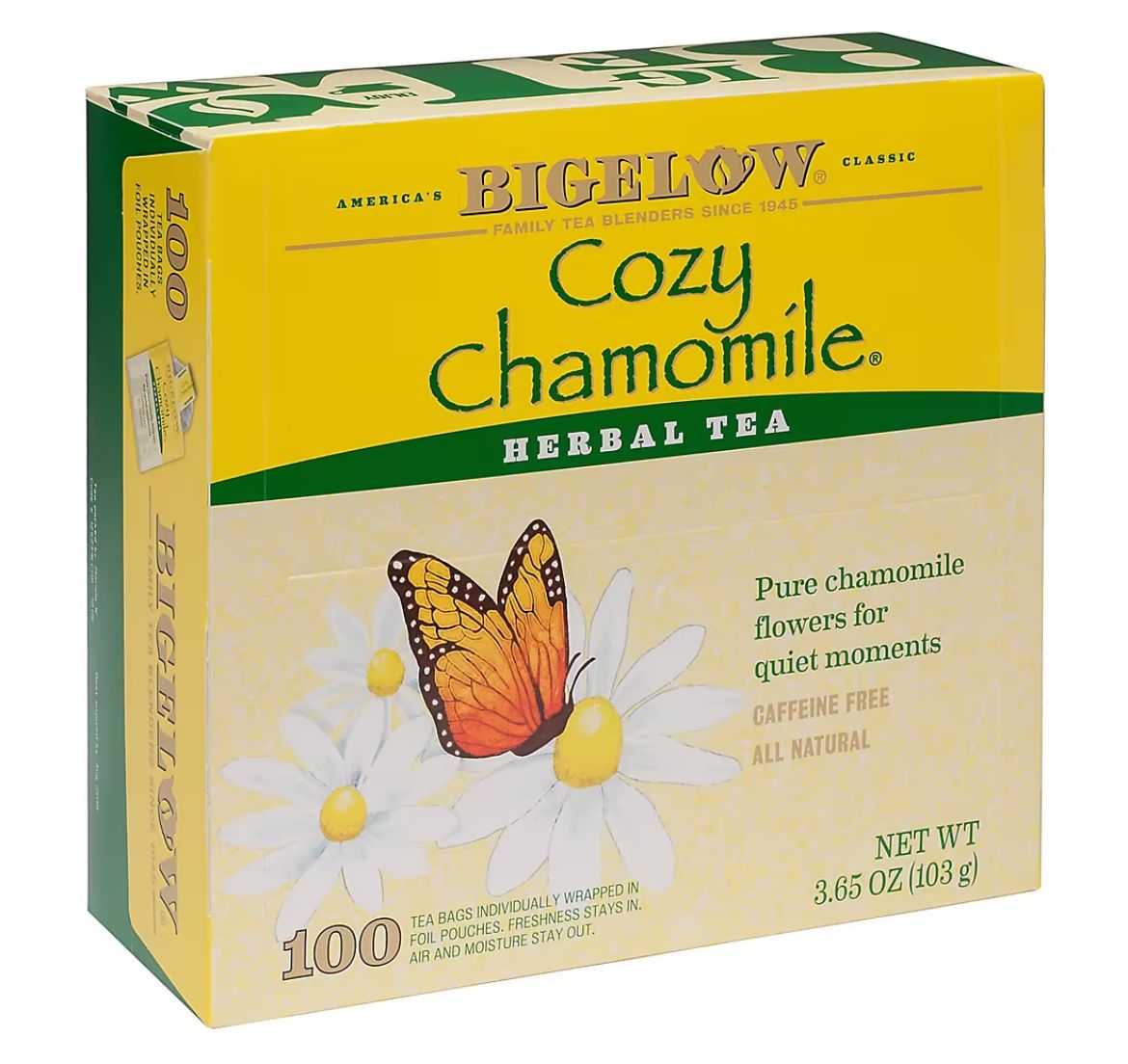 Bigelow Cozy Caffeine Free Chamomile Tea, 100 ct.