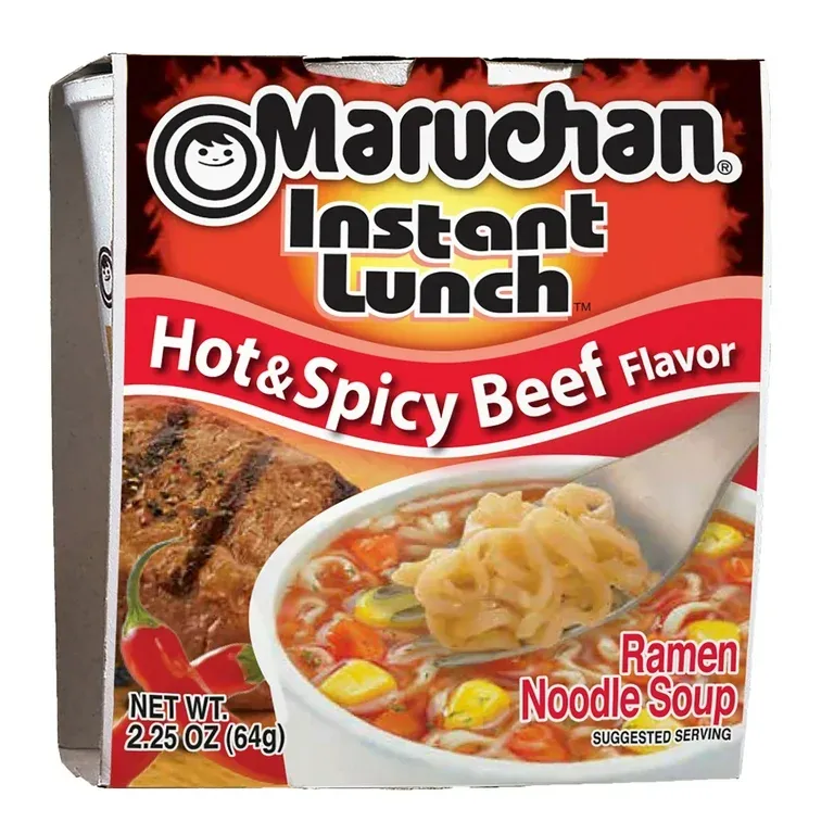 Maruchan Instant Hot &amp; Spicy Beef Ramen Soup, 2.25 oz Shelf Stable Cup