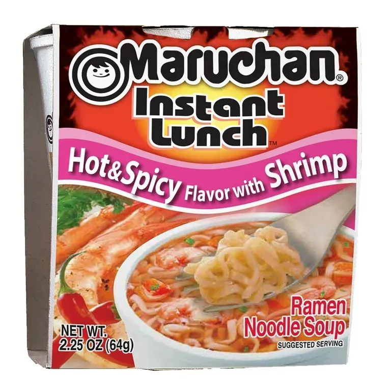 Maruchan Instant Lunch Hot &amp; Spicy Shrimp Flavor Noodle Soup, 2.25 oz Shelf Stable Cup