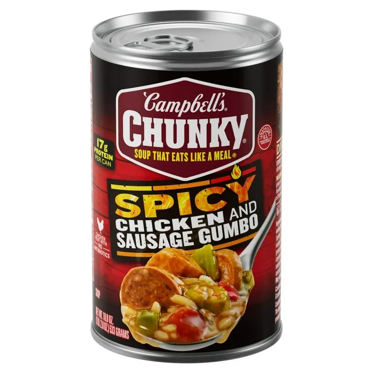 Campbell&#39;s Chunky Soup, Spicy Chicken and Sausage Gumbo, 18.8 oz Can