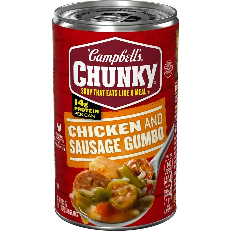 Campbell&#39;s Chunky Soup, Spicy Chicken and Sausage Gumbo, 18.8 oz Can