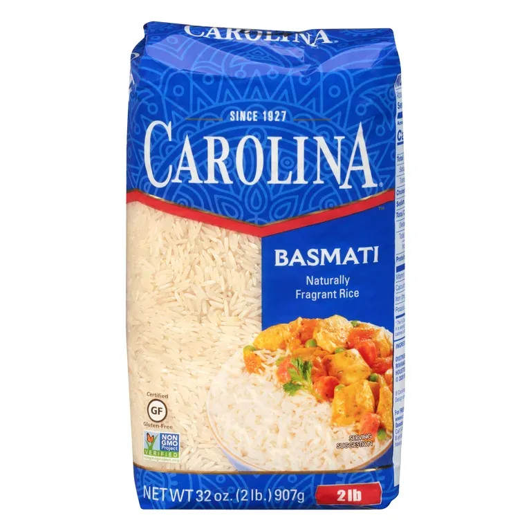 Carolina Basmati White Rice, Naturally Fragrant Long Grain Rice, 2 lb Bag