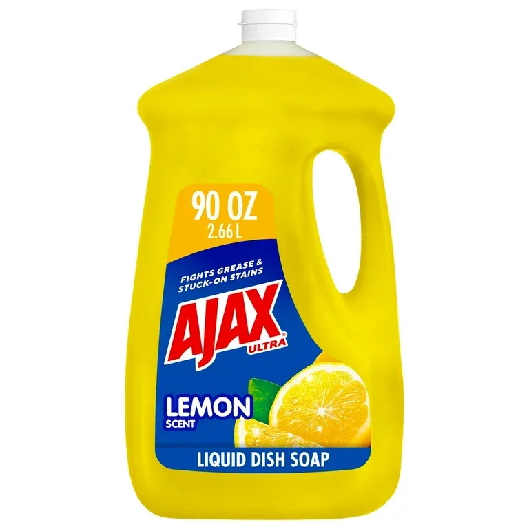 Ajax Ultra Liquid Dish Soap Lemon Scent, Super Degreaser, 90 oz Bottle