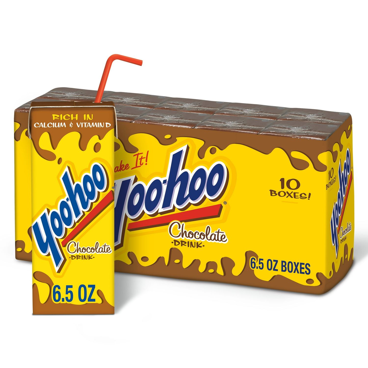 Yoo-hoo Gluten Free Chocolate 1% Dairy Milk, 6.5 fl oz, 10 Pack