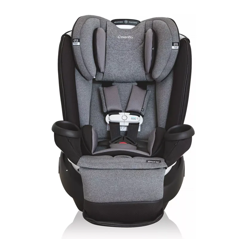 Evenflo GOLD Revolve 360 Extend All-in-One Rotational Car Seat with SensorSafe -Gray