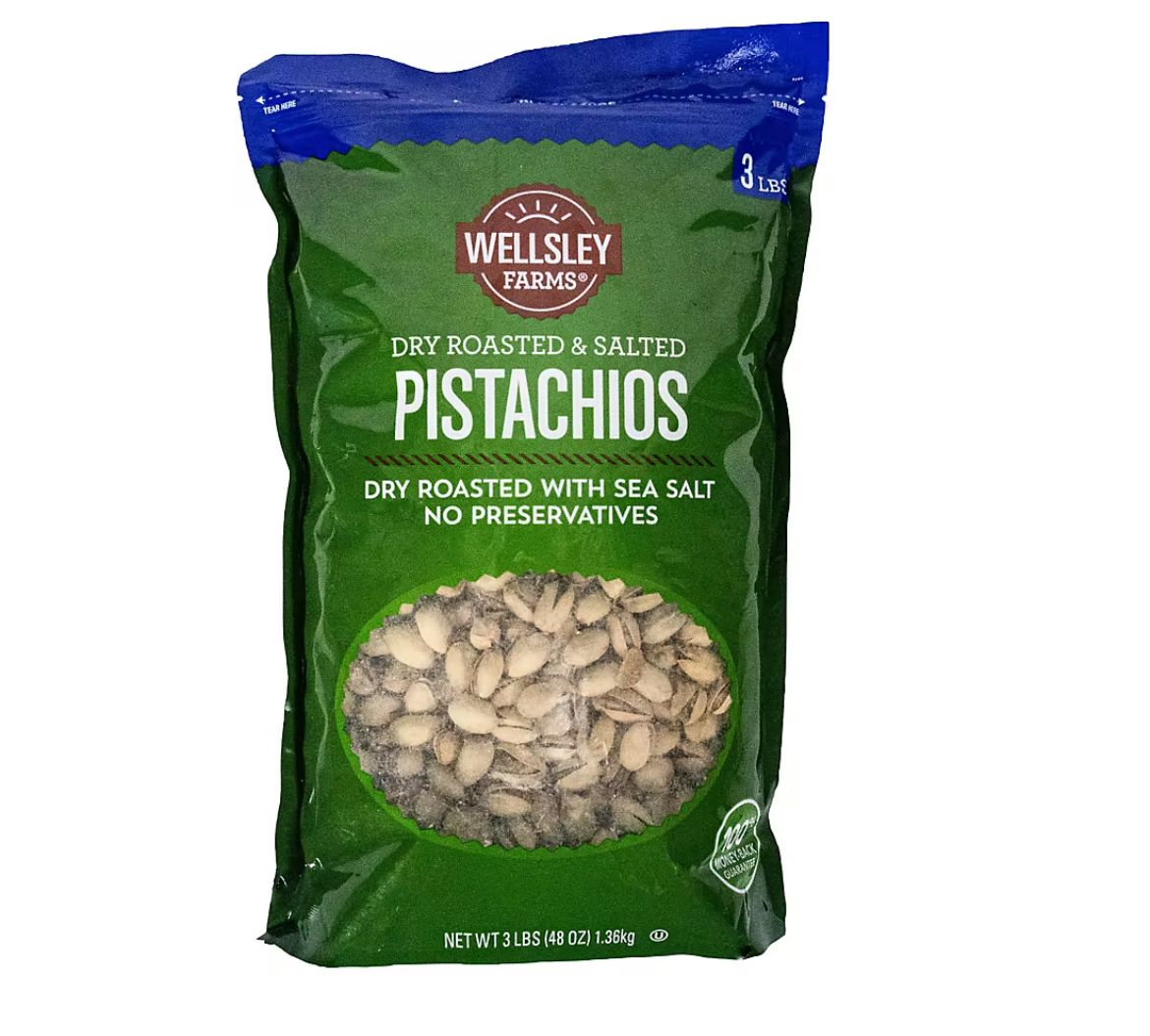 Wellsley Farms Roasted and Salted Pistachios, 48 oz.