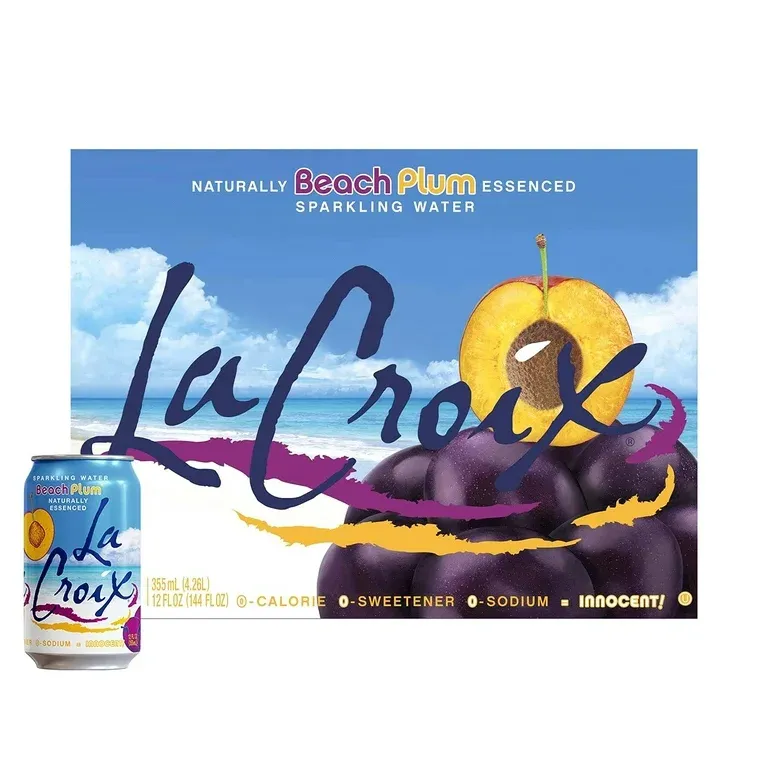 LaCroix Beach Plum Sparkling Water, 12 Fl Oz, 8 Count Cans