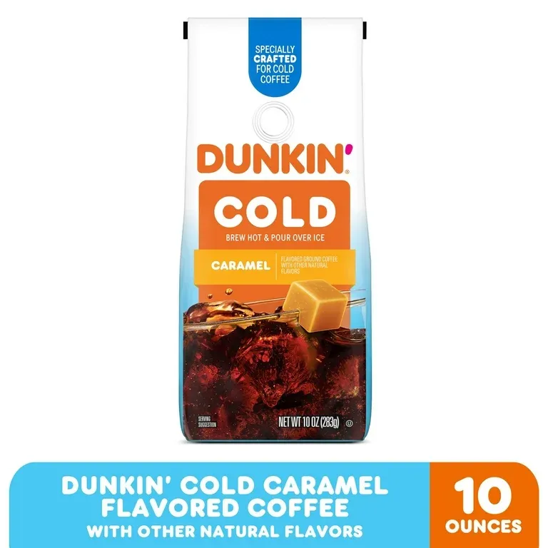 Dunkin’ Cold Caramel Flavored Ground Coffee, 10 oz. Bag
