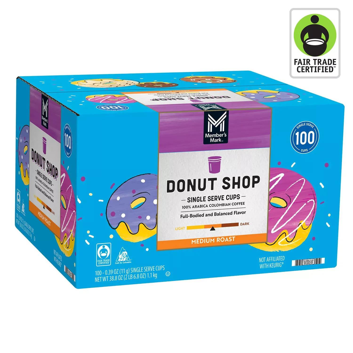 Member’s Mark Donut Shop Medium Roast Coffee Pods, 100 ct.