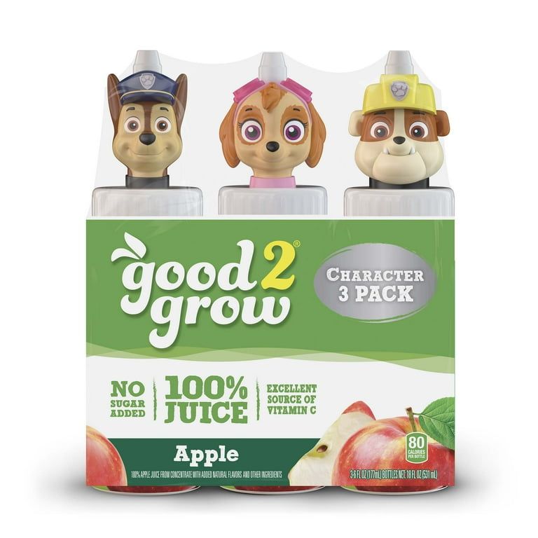 good2grow 6oz 100% Apple Juice 3 pack (Character Tops Vary)