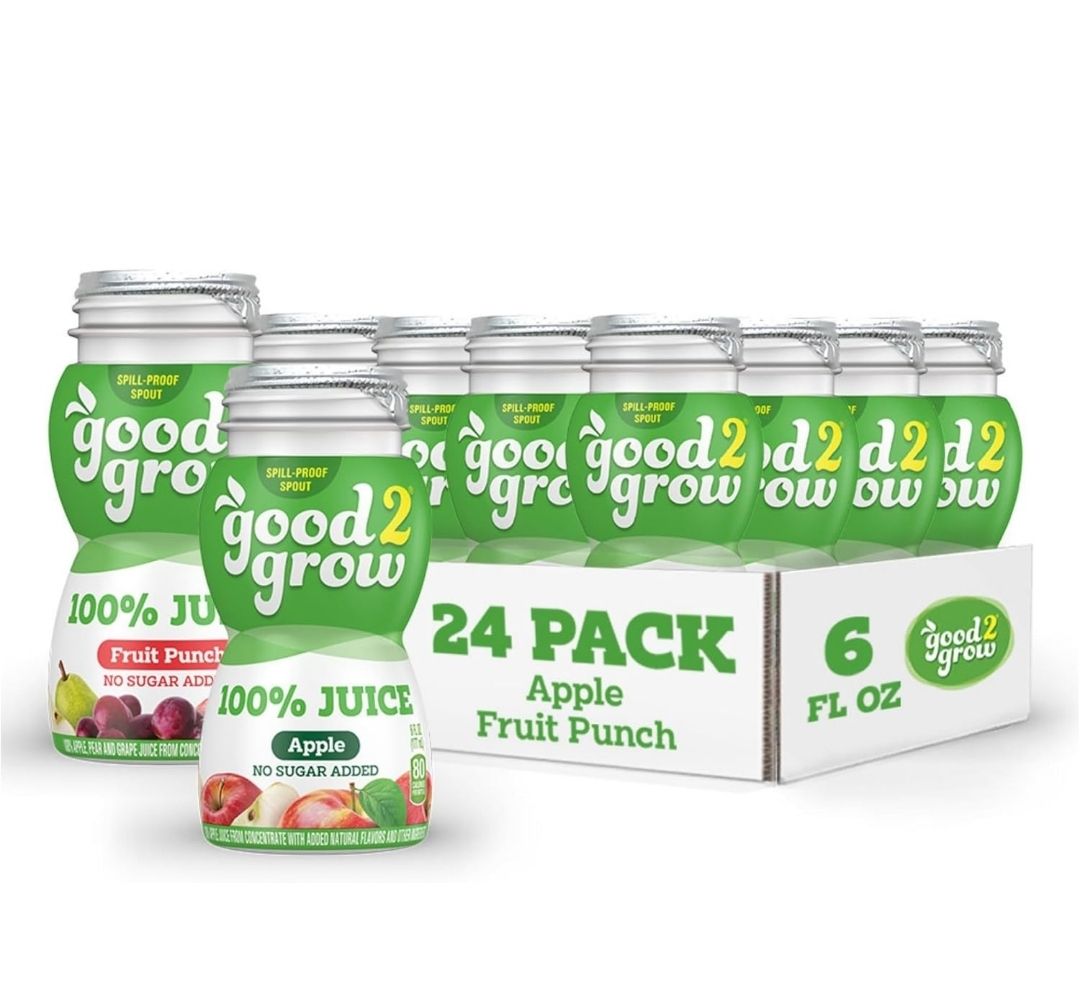 Good2Grow Apple and Fruit Punch Juice 24-pack C. SPILL PROOF TOPS NOT INCLUDED (Pack of 24)