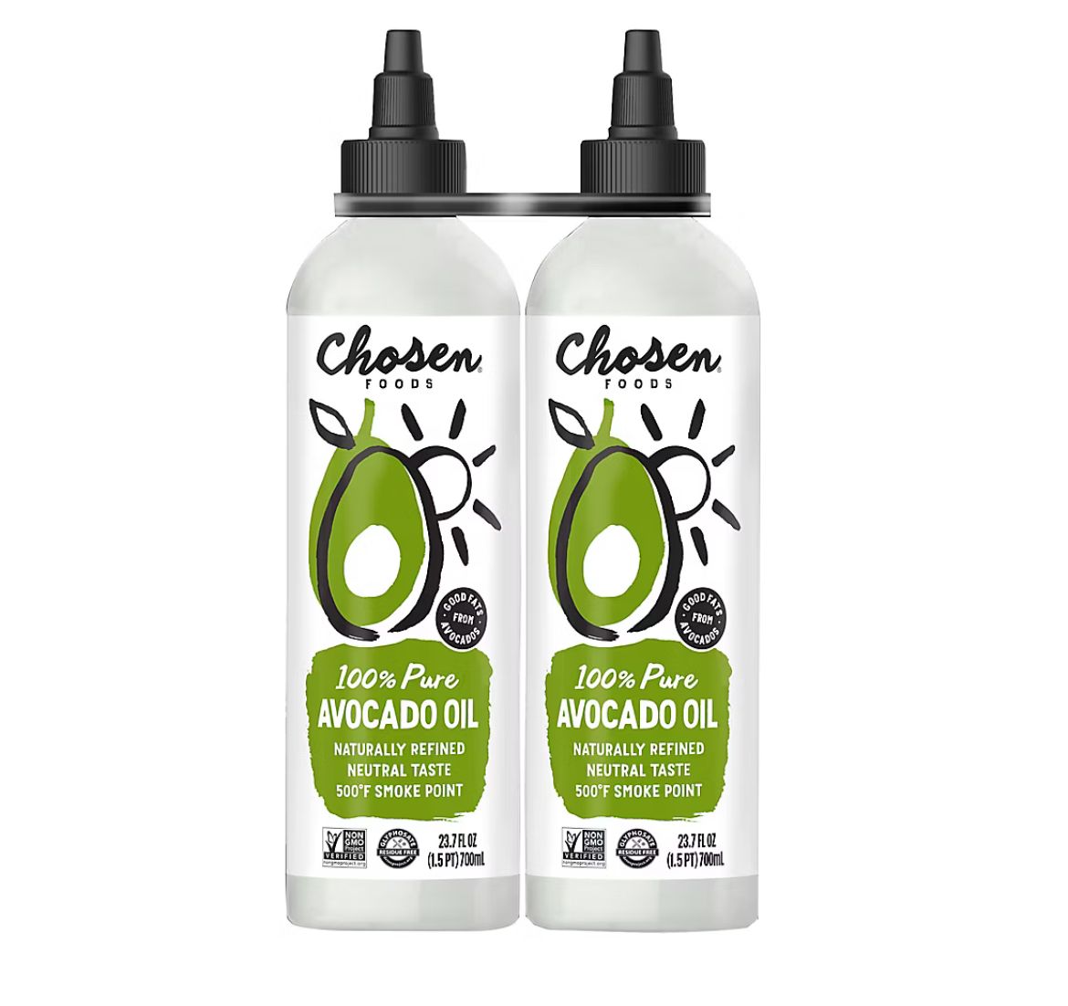 Chosen Foods Avocado Oil Squeeze Bottles, 2 pk./700ml