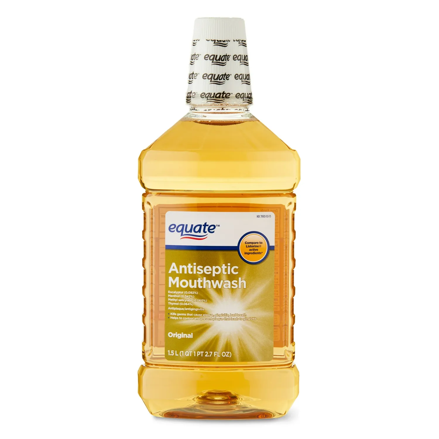 Equate Antiseptic Mouthwash, Original, 1.5 Liters, 50.7 fl oz