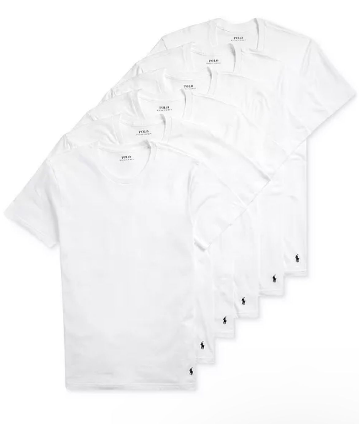 Polo Ralph Lauren Men&#39;s 5+1 Free Bonus Pack Classic-Fit Cotton Jersey Crewneck Undershirts