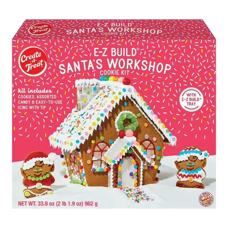 Create A Treat Santa&#39;s Workshop Gingerbread Kit, 33.9 oz, 1 Count, Regular Size, New, Peanut, Tree Nut Free
