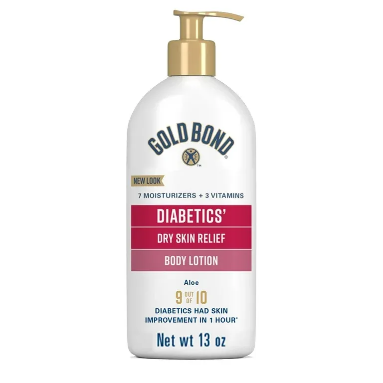 Gold Bond Diabetics&#39; Dry Skin Relief Body Lotion, 13 oz., With Aloe to Moisturize &amp; Soothe, Unscented Lotion for All Skin Types, Moisturizing Cream