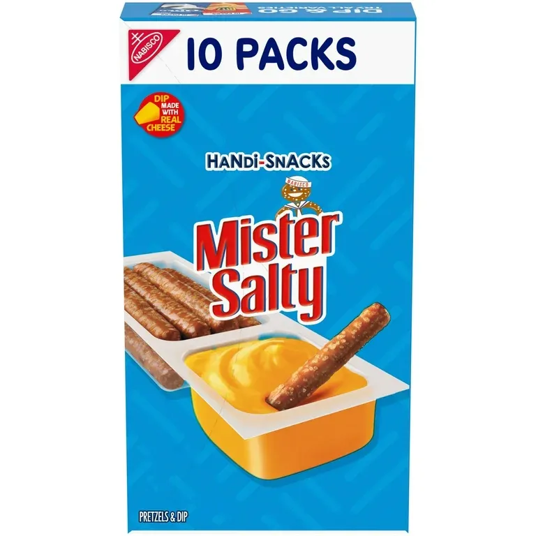 Handi-Snacks Mister Salty Pretzels &#39;N Cheesy Dip Snack Packs, 10 Snack Packs