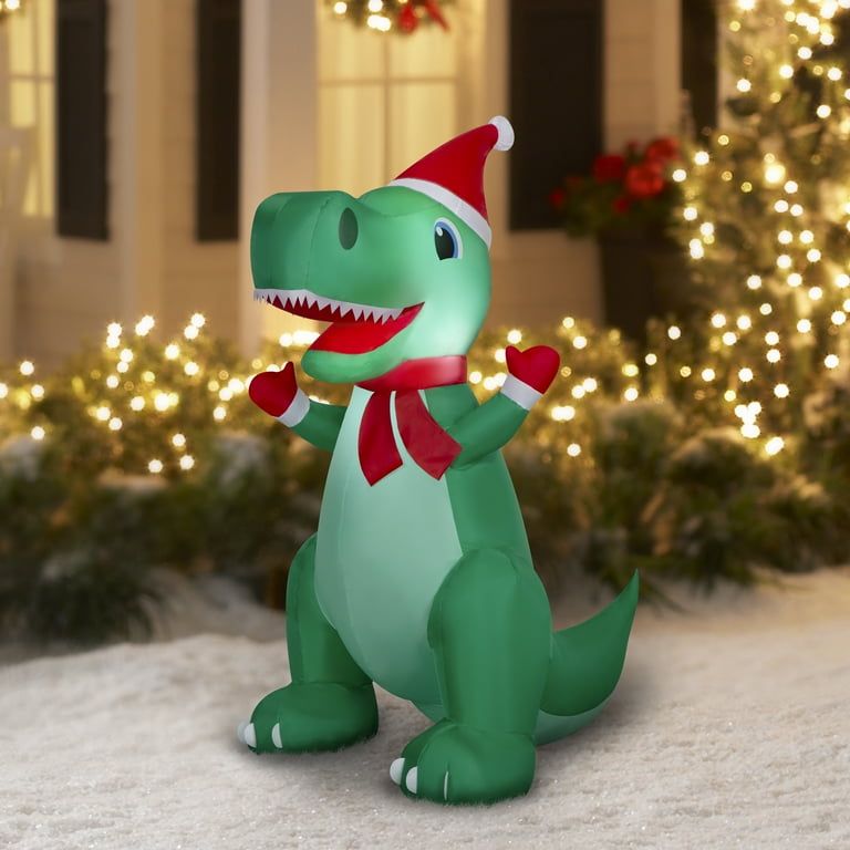 Christmas Airblown Inflatables Yard Decoration Tyrannosaurus Rex, 4 ft