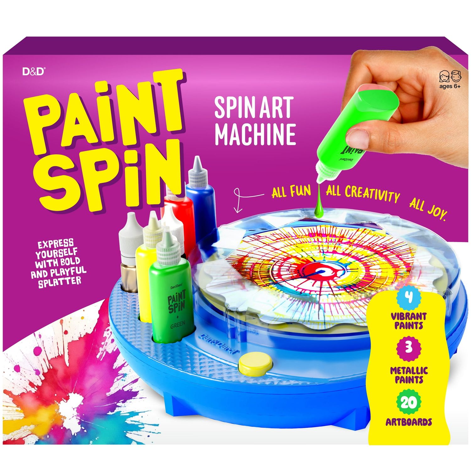 Spin Art Paint Kit for Kids - Gifts for Girls &amp; Boys - Arts &amp; Crafts Kit for Kids - Spin Art Machine