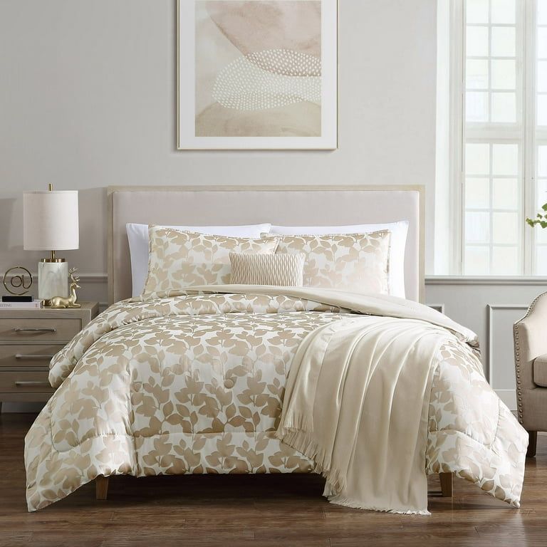 Mainstays 5-Piece Blue Floral Comforter Set, Full/Queen