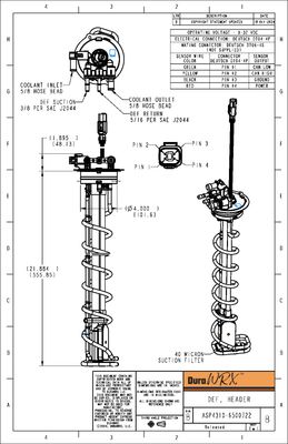 DuraWRX™ DEF Header, Helical Heater, 40 MICRON, 22"