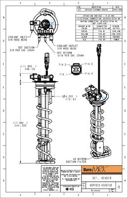 DuraWRX™ DEF Header, Helical Heater, 40 MICRON, 18"