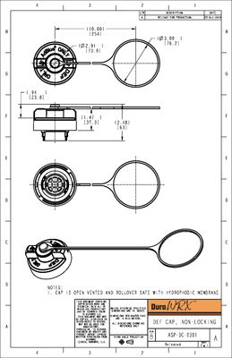DuraWRX Cap Assembly, DEF, Non-Locking (Lanyard with 3.00" Loop)