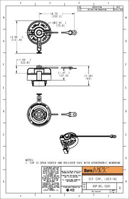 DuraWRX Cap Assembly, DEF, Locking (Lanyard with Screw Tab)