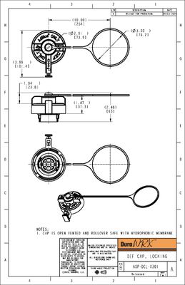 DuraWRX Cap Assembly, DEF, Locking (Lanyard with 3.00" Loop)