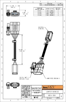 DuraWRX Harness, Jumper, AMP/Tyco 282106-1 Connector