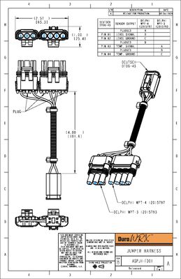 DuraWRX Harness, Jumper, Delphi WPT-3 & WPT-4 Connectors